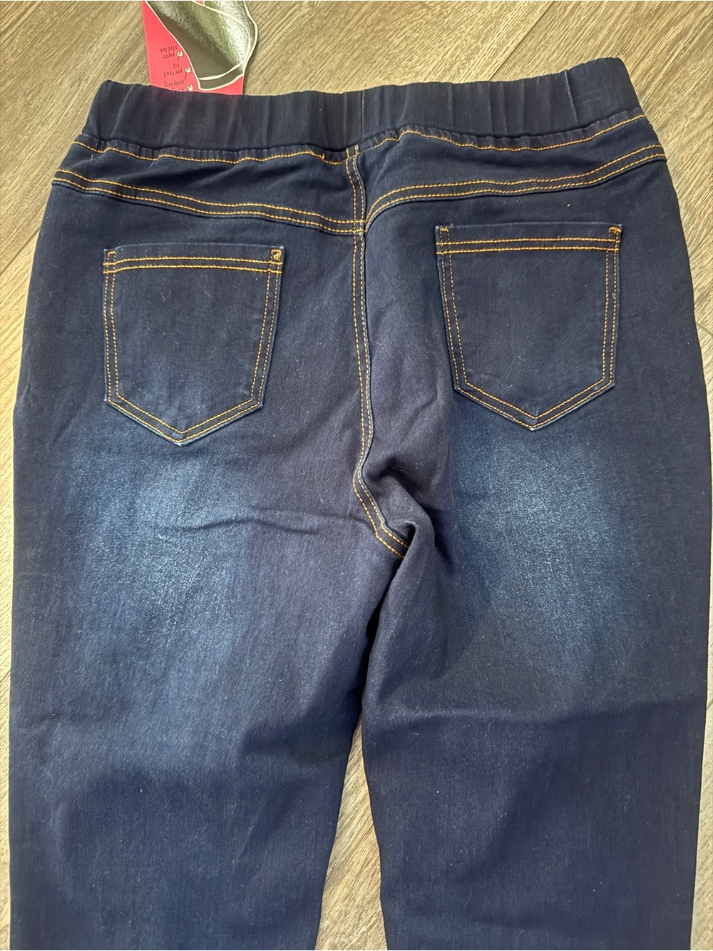JVN Dark Indigo Distressed Pull-On Jeggings - Picture 5 of 9